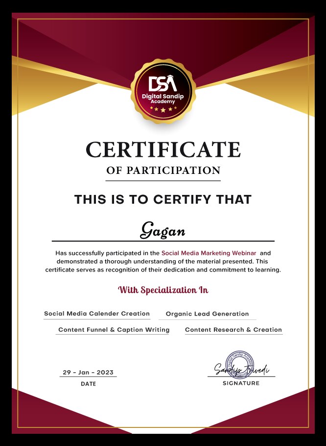 Certifications result 1